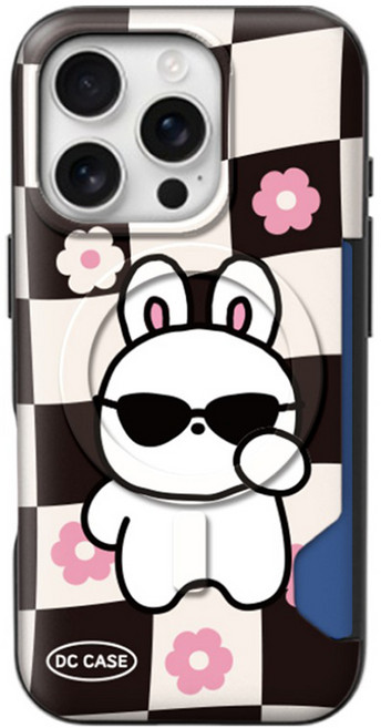 디자인플러스 선글라스 애니멀 카드 2장 맥세이프 슬림 범퍼 휴대폰 케이스