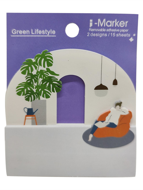 知音文創 i-Marker 植物生活便利貼, 龜背芋, 1本, 30張