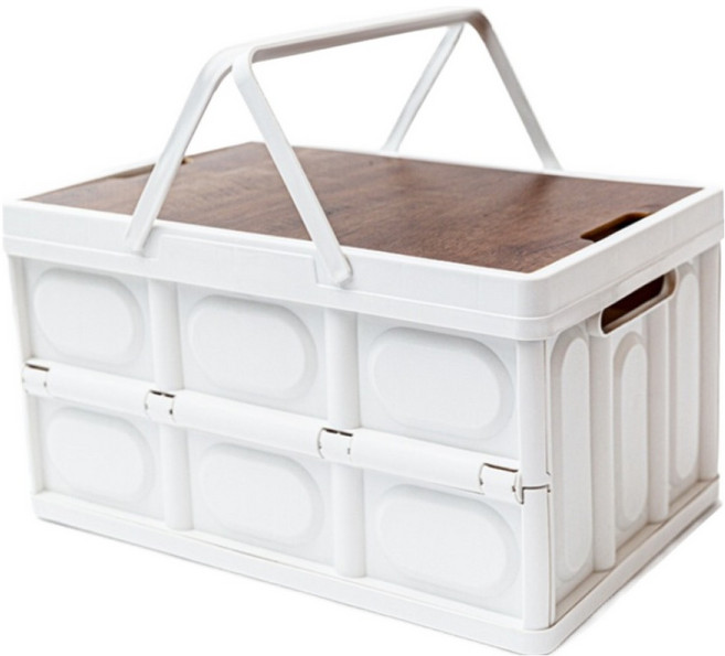 홈담 캠핑 수납 폴딩 박스, 화이트