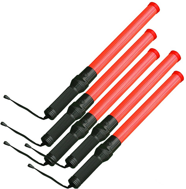 웍스기어 교통통제 안전 레드 경광봉 540mm, 5개