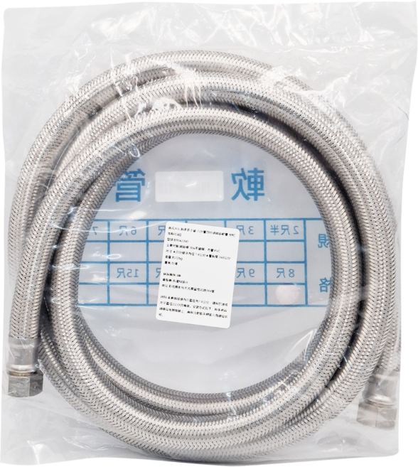 新多多小舖 六分管四分頭鋼絲軟管 8尺 四分牙內徑1.9公分 台灣製造, 1條