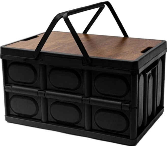 홈담 캠핑 수납 폴딩 박스, 블랙