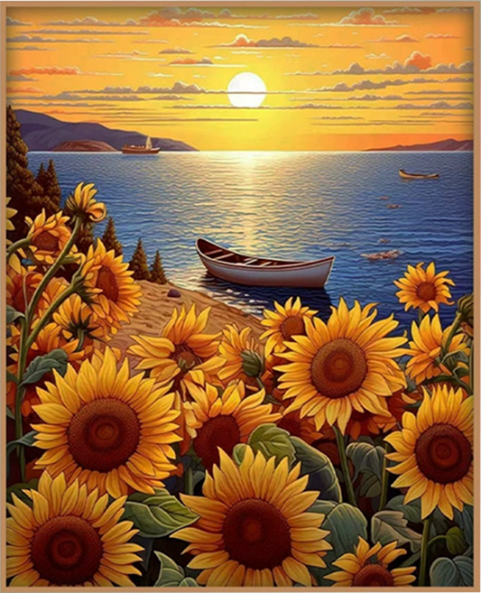 썬문 diy 행운 희망의 상징 해바라기 그림 그리기, 해바라기 2, 1개