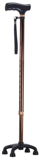 와이스필 노인 보행 보조 4발 고령자 지팡이, 브라운, 1개