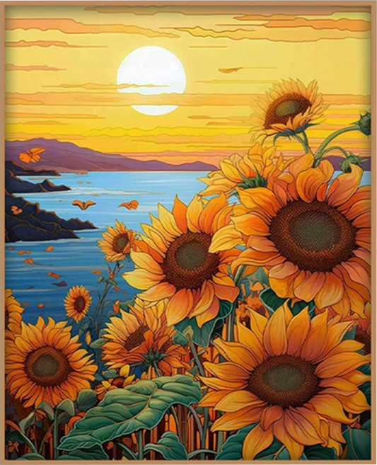 썬문 diy 행운 희망의 상징 해바라기 그림 그리기, 해바라기 1, 1개