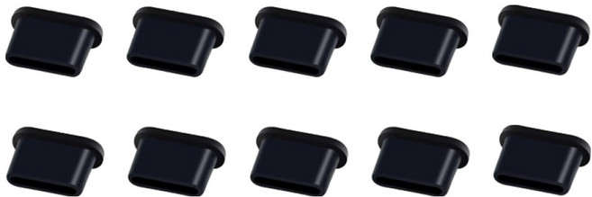 다연경 휴대폰 C타입 충전 단자 보호캡, 실리콘 블랙, 10개