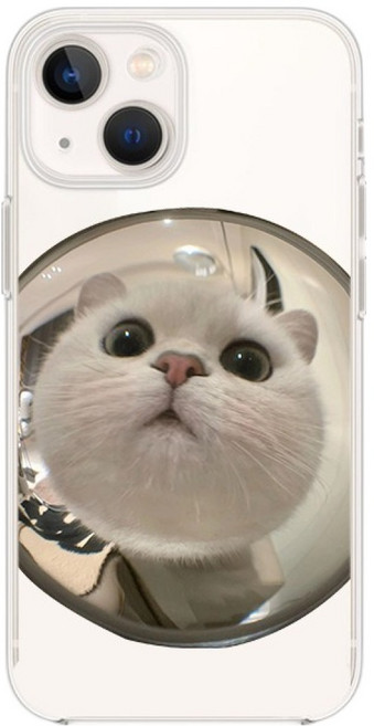 비비파이 와이드 앵글 렌즈 캣 투명 휴대폰 케이스