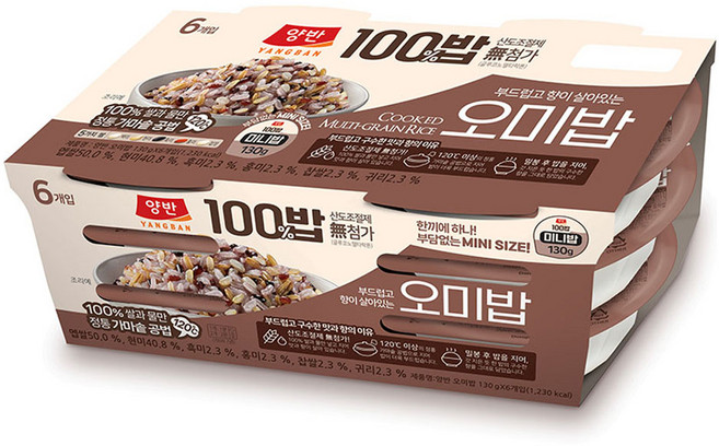 양반 100밥 오미밥, 130g, 6개