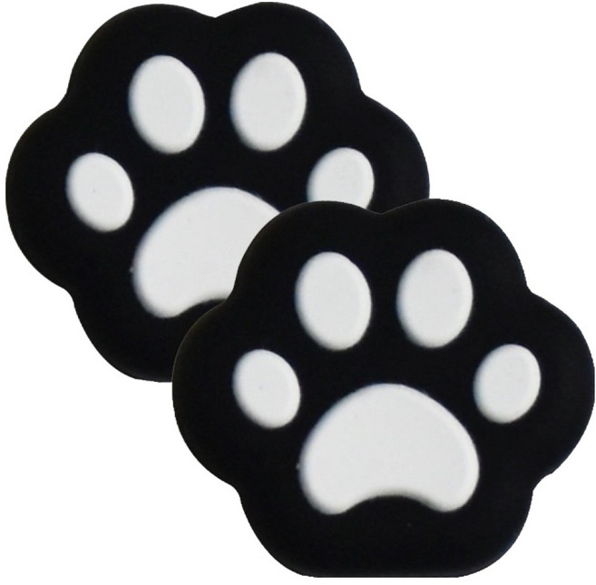 호후 닌텐도 스위치 조이콘 아날로그 스틱 커버 캡 OLED 라이트 호환 왕냥발, 화이트 + 블랙, 2개