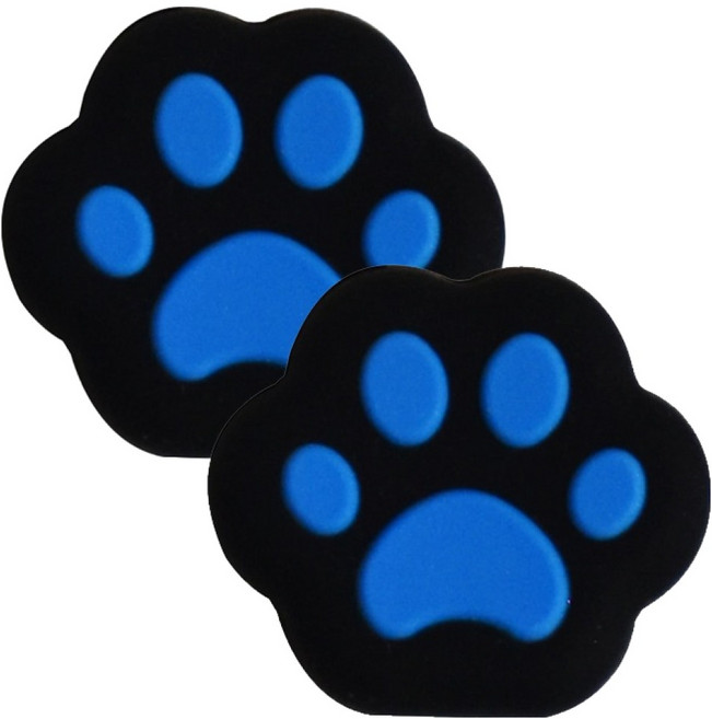 호후 닌텐도 스위치 조이콘 아날로그 스틱 커버 캡 OLED 라이트 호환 왕냥발, 블루 + 블랙, 2개