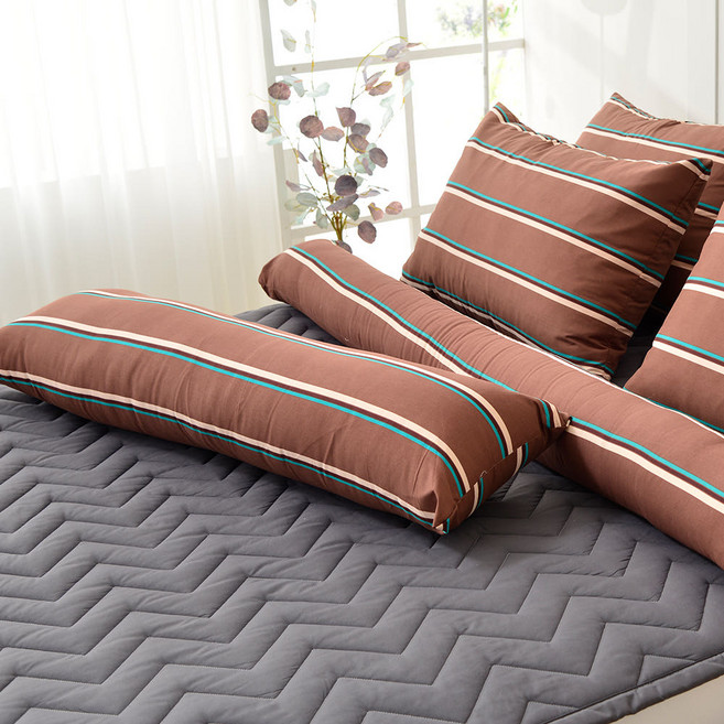 달콤한하루 안고자는 일자형 바디필로우 솜포함, 빈티지 스트라이프 민트초코