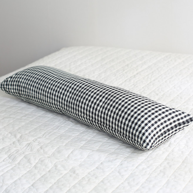 달콤한하루 안고자는 일자형 바디필로우 솜포함, 미니체크 블랙