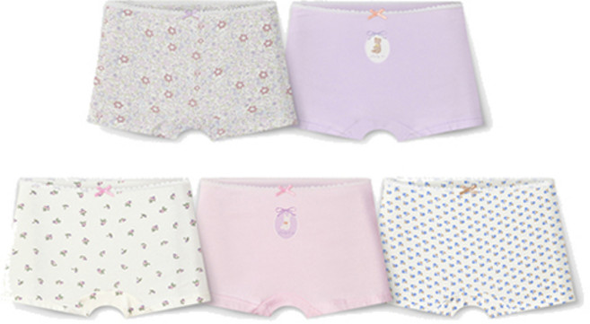 유니프랜드 여아용 소르베 학생 사각팬티 드로즈 5종 세트