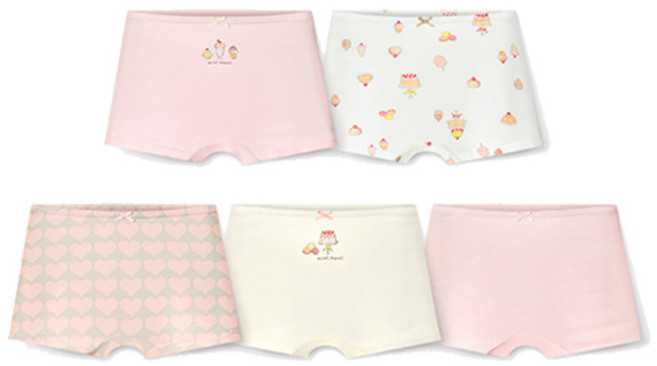 유니프랜드 여아용 스윗캔디 학생 사각팬티 드로즈 5종 세트