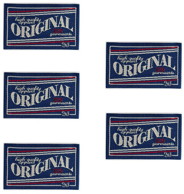 yarna 오리지널 레터링 클래식 디자인 패브릭 천 라벨, 5개, 네이비