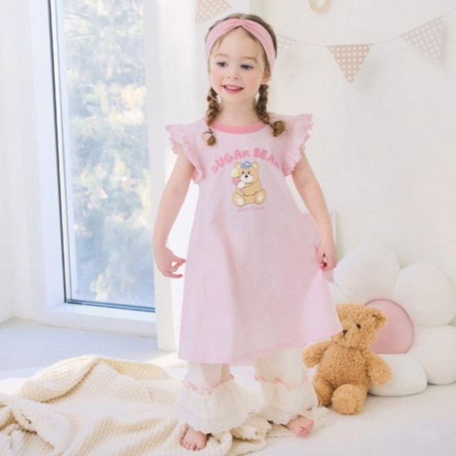 몰리멜리프렌즈 여아용 통기성 슈가 퐁당 원피스 파자마