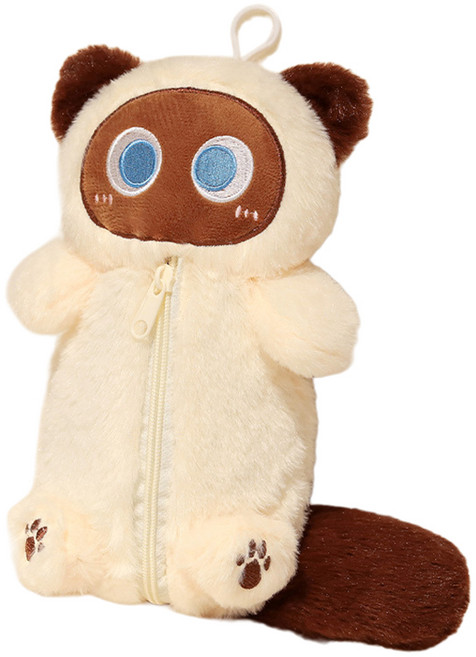 다다랜드 왕눈 고양이 인형 필통, 화이트, 1개