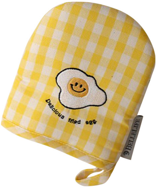 벨라이프 스마일에그 자수 오븐 장갑, 02.체크 주방장갑, 1개