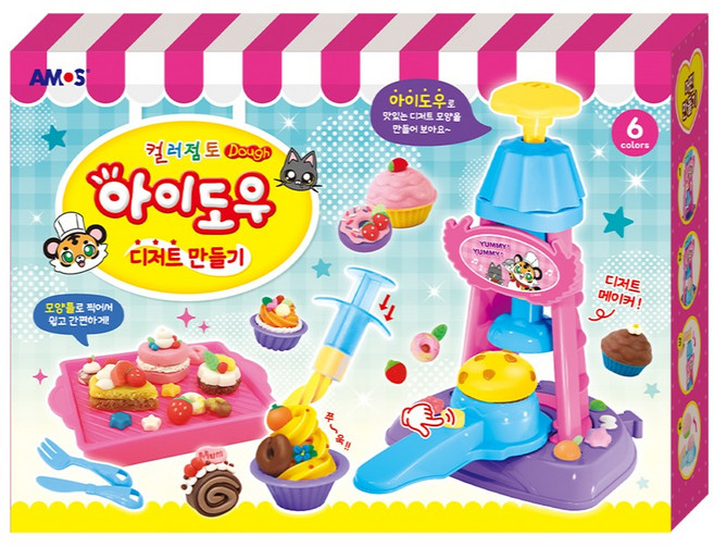 아모스 아이도우 디저트 만들기 컬러점토, 1개, 혼합색상