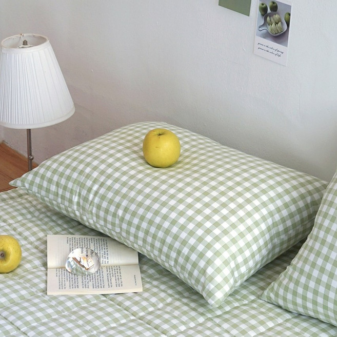 루시드슬립 국내산 부드러운 드림체크 먼지없는 사계절 베개커버