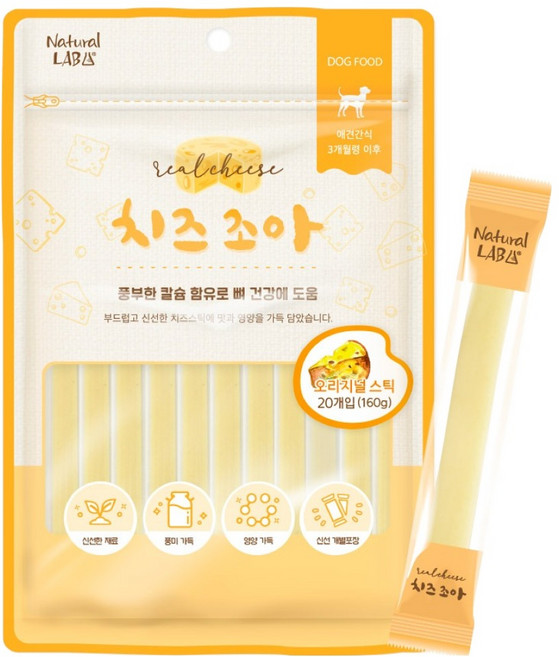 네츄럴랩 강아지 치즈조아 치즈스틱 20p, 오리지널, 160g, 1개