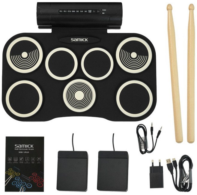삼익악기 휴대용 연습용 전자드럼패드 아이보리, SERD-2, 1개