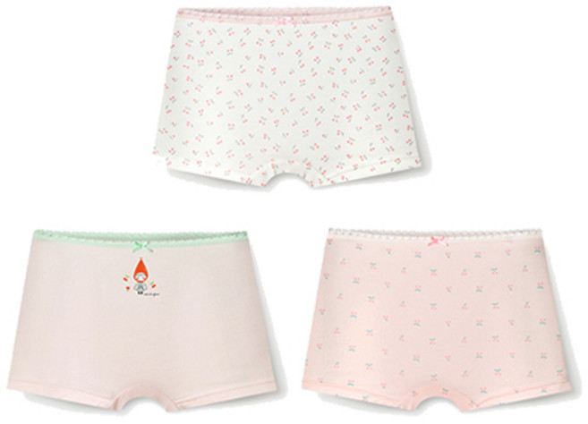 유니프랜드 여아용 체리망또 모달 사각팬티 3종 세트