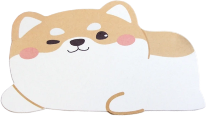 WE CHAMP 動物造型珪藻土地墊 WTB-874, 柴犬 白色
