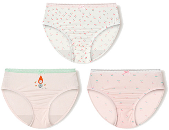 유니프랜드 여아용 체리망또 모달 삼각팬티 3종 세트