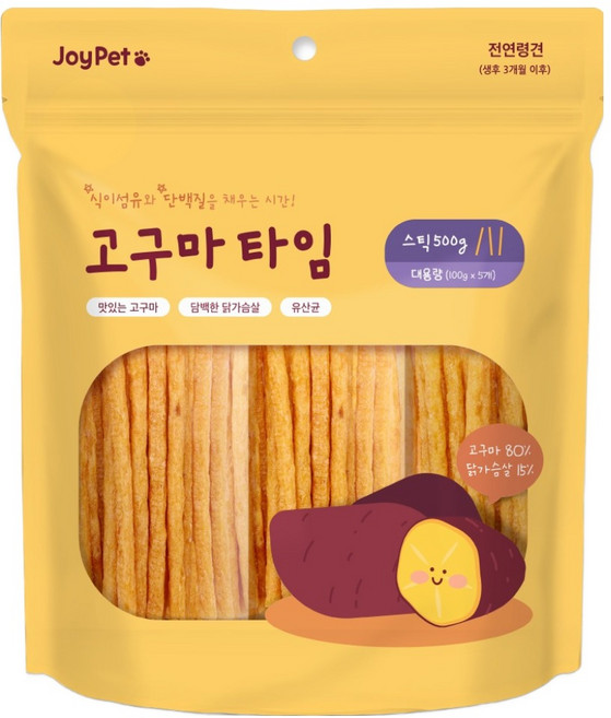 조이펫 강아지 고구마 타임 스틱 간식, 500g, 1개