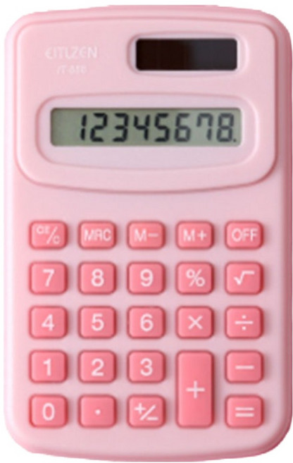 헬씨닷 칼라풀 미니 계산기, 핑크, 1개