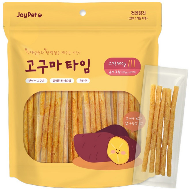 조이펫 강아지 고구마 타임 스틱 간식, 400g, 1개