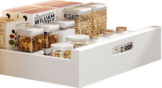 DND 하부장 슬라이딩 레일 수납 정리함 대, 화이트, 1개