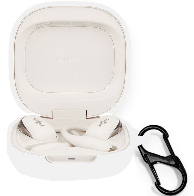 GRAYCO 샥즈 OPENFIT 2 실리콘 일체형 보호 케이스 세트, 화이트, 1개