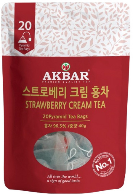 아크바 스트로베리 크림 홍차 티백, 2g, 20개입, 1개
