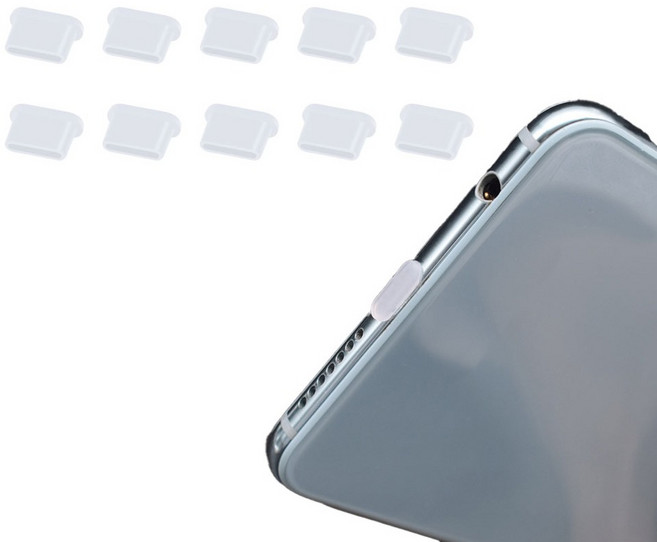 다연경 휴대폰 C타입 충전 단자 보호 캡 먼지 마개, 실리콘 반투명, 10개