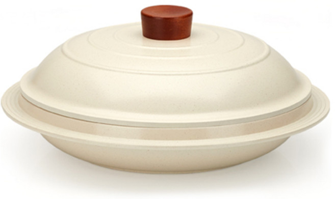 비자트 세라믹 전통 가마솥, 28cm, 아이보리 + 마블, 1개