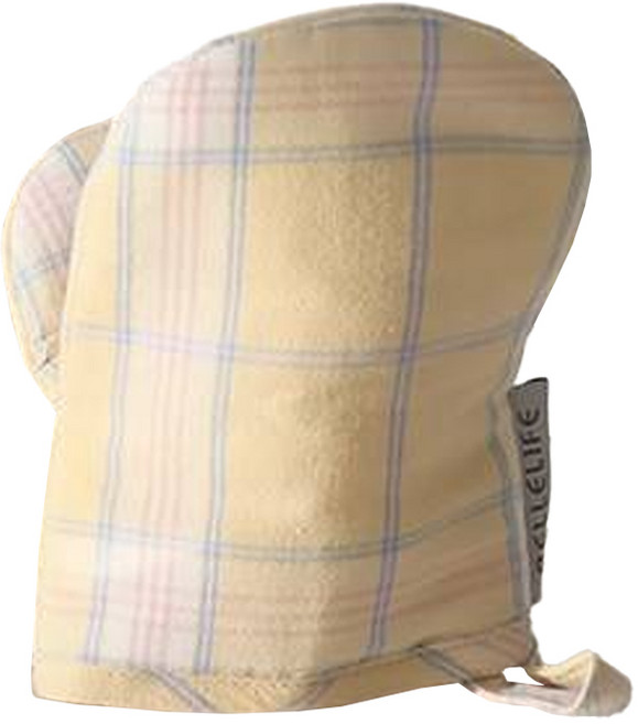 벨라이프 크림옐로우체크 주방 장갑, 옐로우, 1개