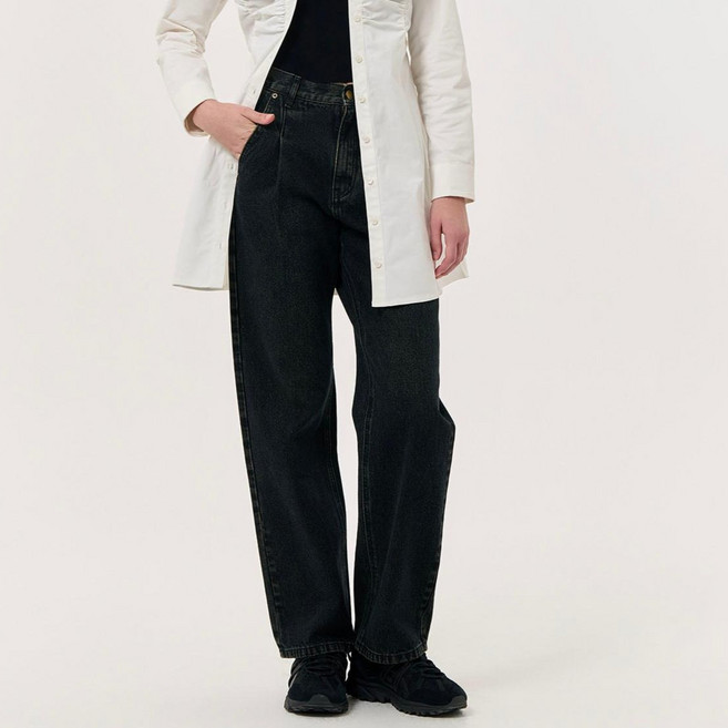 제너럴아이디어 여성용 데일리 원턱 와이드 데님 팬츠 WBD4L11510