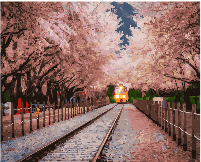 ArtLife 藝術生活 DIY 數字油畫 含框 DT059 50 x 40cm, 日本風 嵐山情, 1組