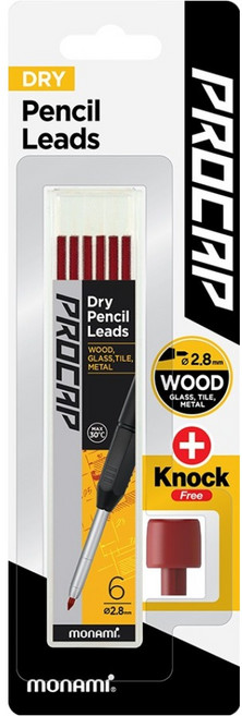 모나미 프로캡 드라이펜슬마카 리필심 2.8mm, 레드, 1세트