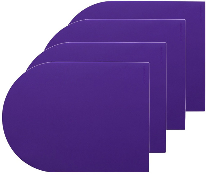 GUDO 퍼니메이드 실리콘 테이블 매트 브런치, 다크 바이올렛, 350 x 260 mm, 4개