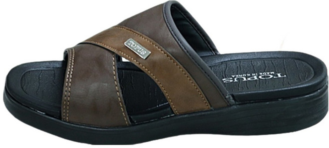 토퍼스 남성용 폭스 사무실 이중 쿠션 슬리퍼