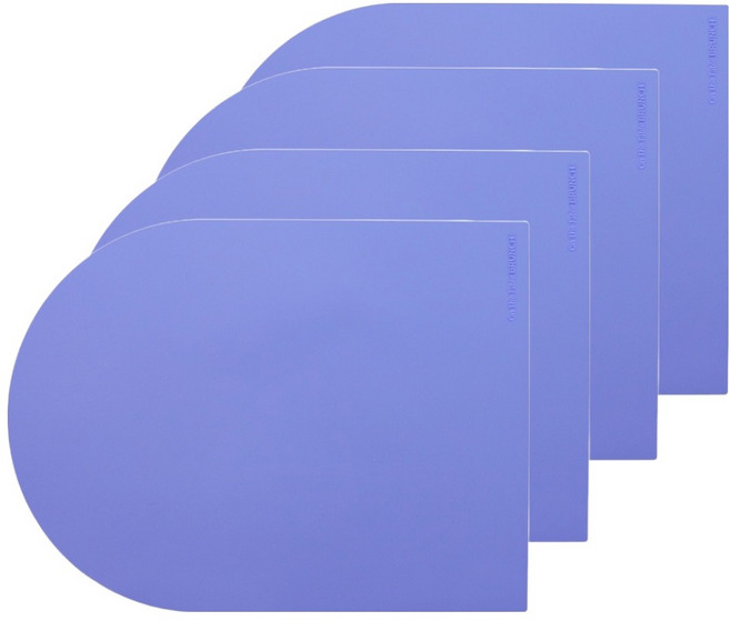 GUDO 퍼니메이드 실리콘 테이블 매트 브런치, 바이올렛, 350 x 260 mm, 4개