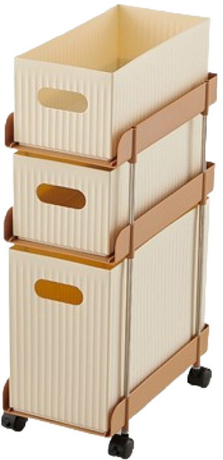 Some day縫隙中滑動客廳廚房移動式收納櫃 18.5*32.5*56cm, 白色