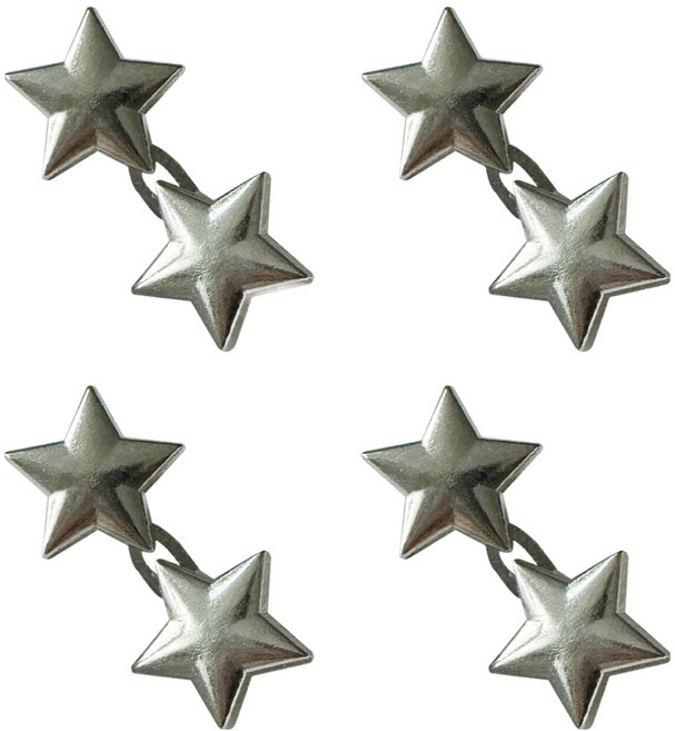 깨비다 허리조절 요술단추 20 x 20 mm 스타, 실버, 4개
