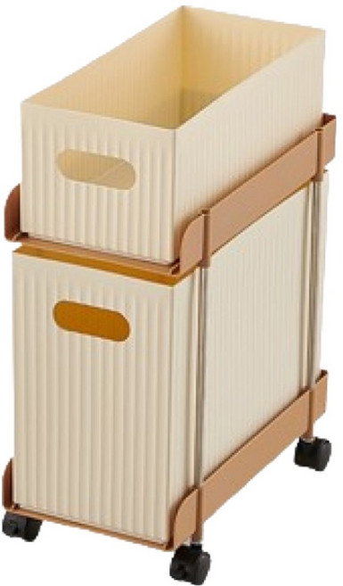 솜데이 틈새에 쏙 슬라이딩 거실 부엌 이동식 수납장 18.5 x 32.5 x 38.5 cm, 화이트