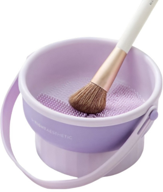 리빙홈디테일 메이크업 브러쉬 세척 건조 수납 3in1 뷰티소품, 1개, 퍼플