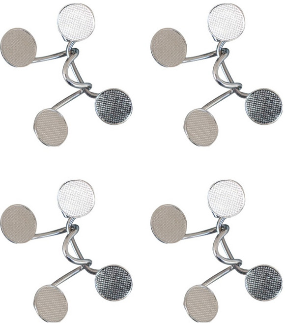 깨비다 허리조절 요술단추 기본 33mm, 실버, 4개