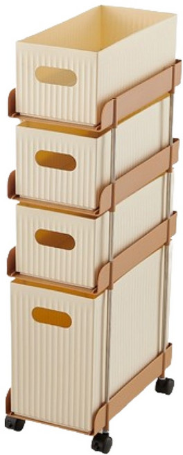 Some day縫隙中滑動客廳廚房移動式收納櫃 18.5*32.5*69.5cm, 白色